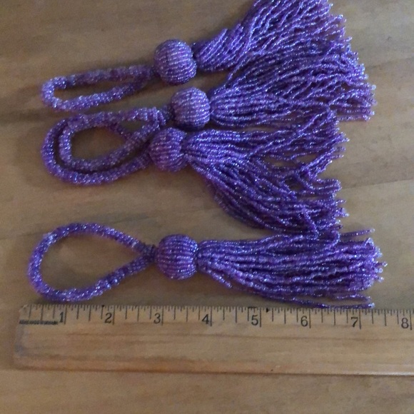 4 Vintage Lavender beaded napkin rings - Picture 4 of 4